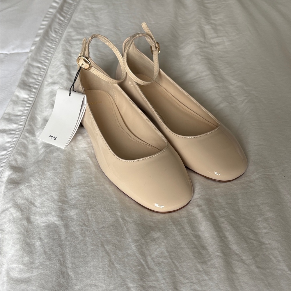 Mango Flats Imitation Patent Leather